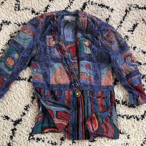 Platinum straight line blazer with pockets and cord details - Picture 4 of 5